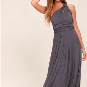 TRICKS OF THE TRADE DARK GREY MAXI DRESS